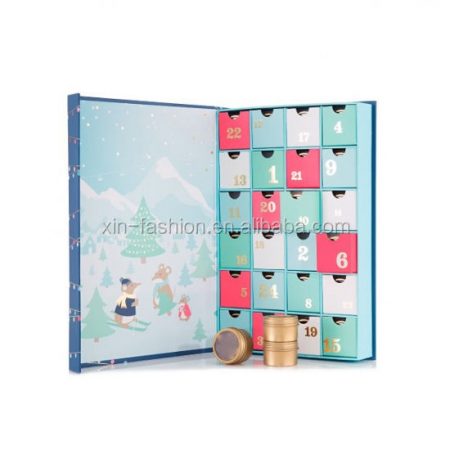 Book-Shaped Christmas Advent Calendar With 24 Drawers