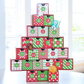 Tree-Shaped Countdown to Christmas Advent Calendar Box