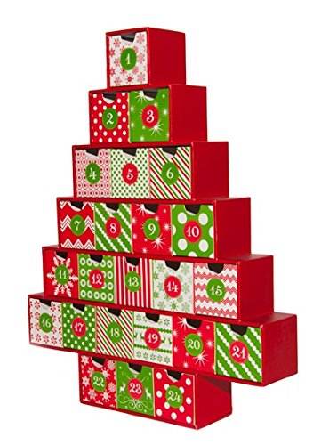 Tree-Shaped Countdown to Christmas Advent Calendar Box