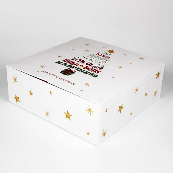 Cardboard paper advent calendar box with magnet with drawer