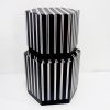 Custom Black and White Striped Paper Packaging Hat Gift Box