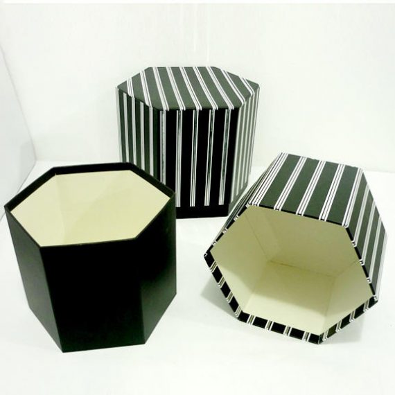 Custom Black and White Striped Paper Packaging Hat Gift Box